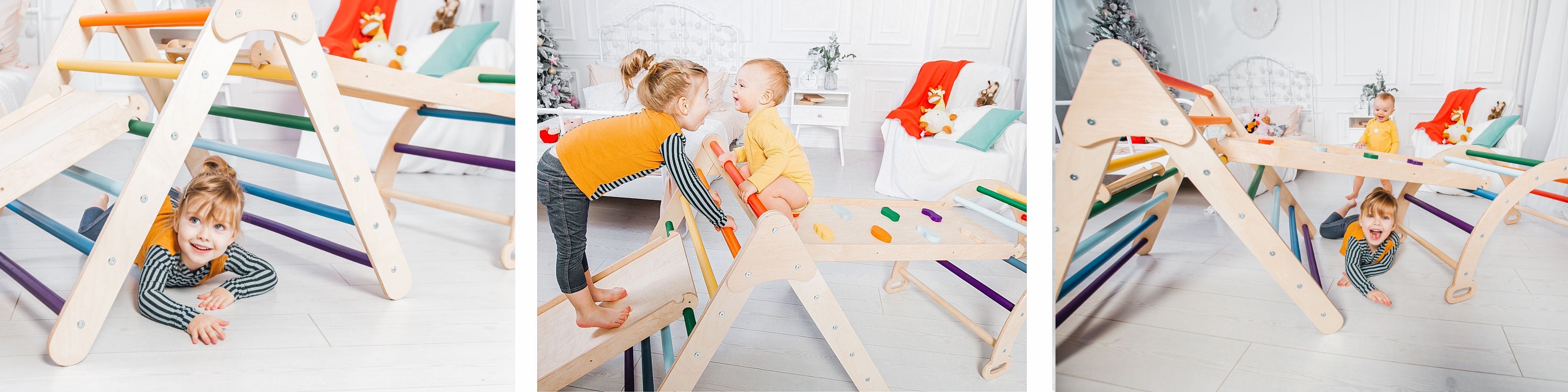 Parcours de motricité montessori bois naturel 